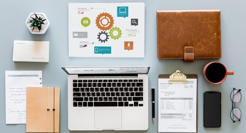 Flat lay of business concept